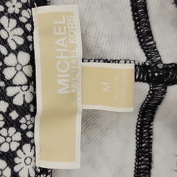 Michael Michael Kors Black and White Floral Pull On Pants Womens Sz Medium - Picture 4 of 5